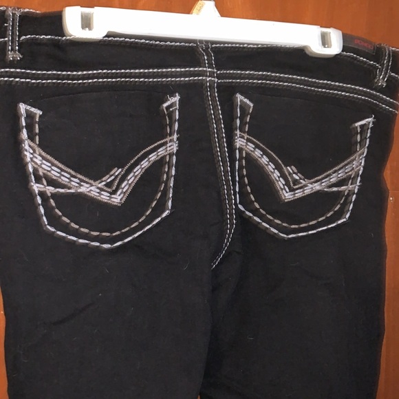 Bongo Womens Dark Wash Black Denim Jeans plus size 18w - Picture 5 of 8